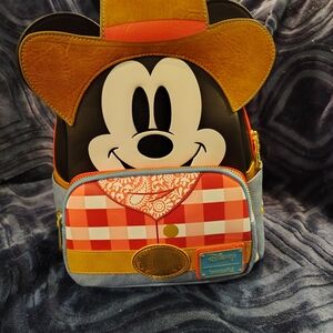 Disney Mickey Mouse Cowboy Backpack - Brown, Red, Blue
